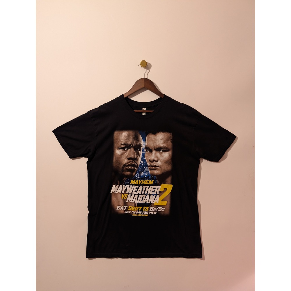 Style Activewear Mayweather vs Maidana 2 Shirt Mens XL Black Boxing Tee